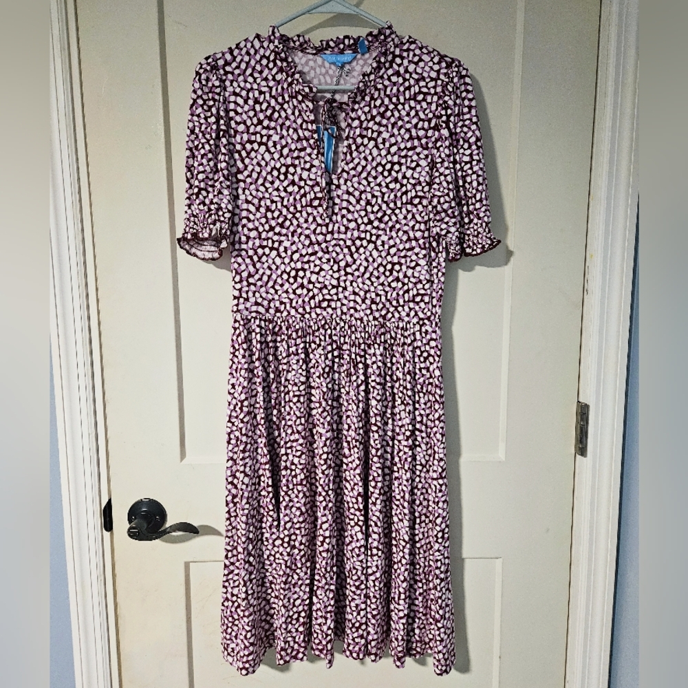 Draper James - Purple and White Midi Dress